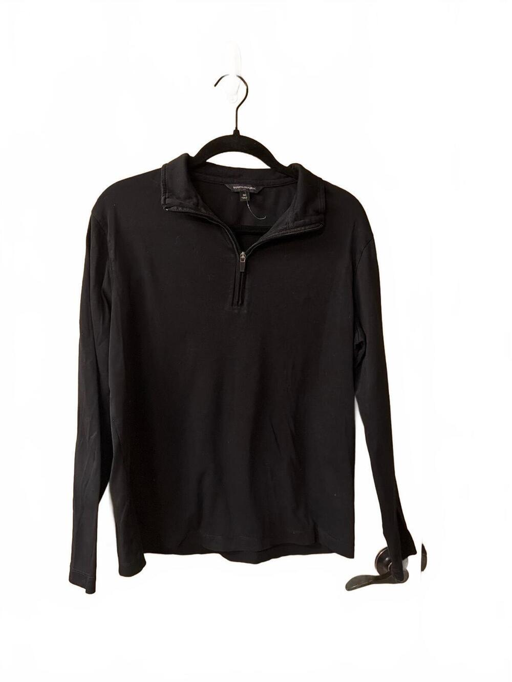 Banana Republic Men's Black Quarter-Zip Pullover Sweatshirt, Size Medium